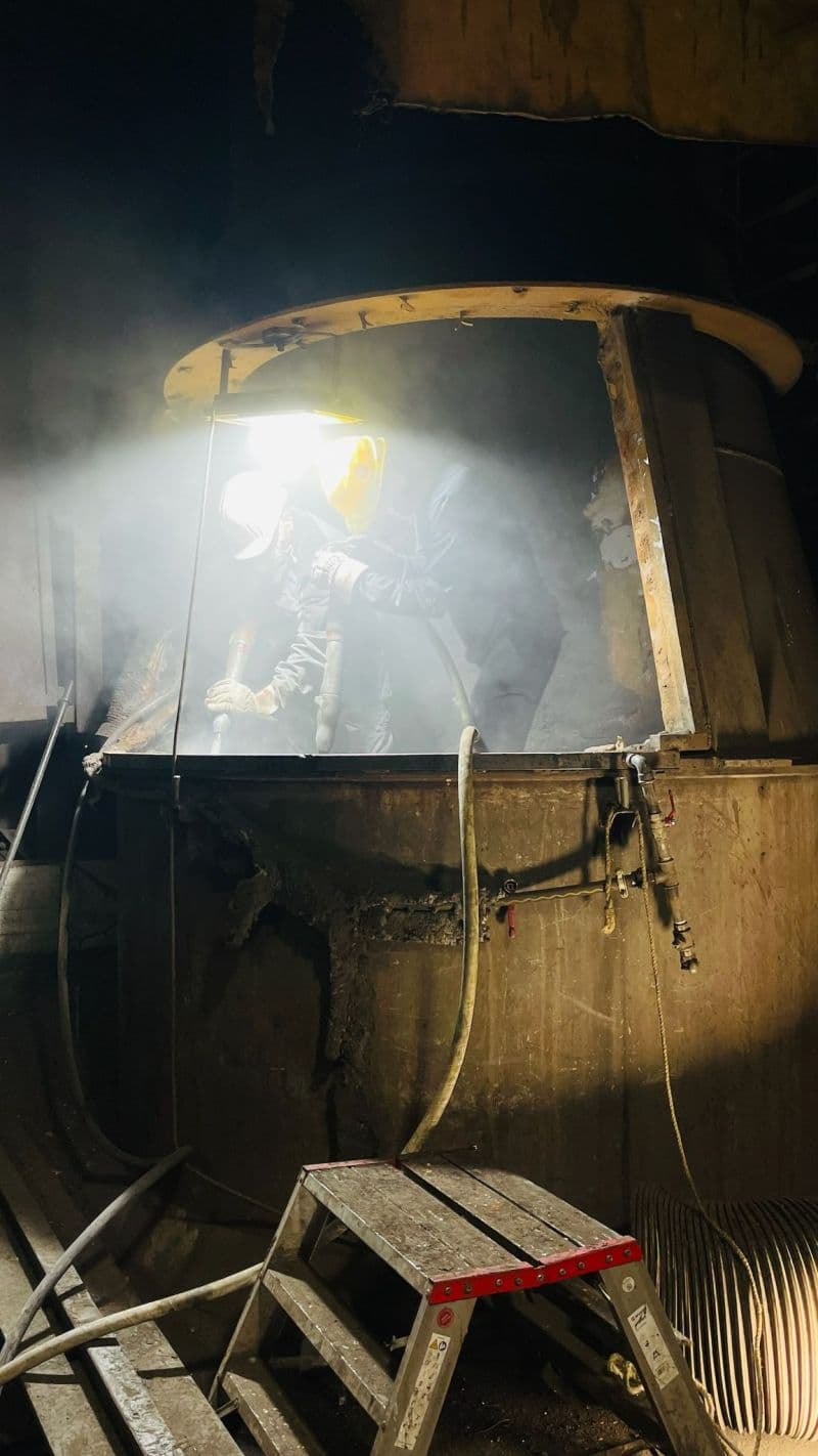 Abbrucharbeiten am Kuppelofen nahe Tuttlingen